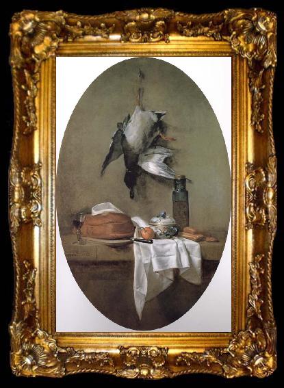 framed  Jean Baptiste Simeon Chardin Duck bowl and olive oil, ta009-2
